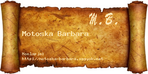 Motoska Barbara névjegykártya